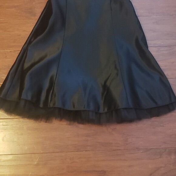 Jessica McClintock Gunne Sax Formal Mini Strapless Embellished Lace Gold Black 5 - Picture 3 of 6